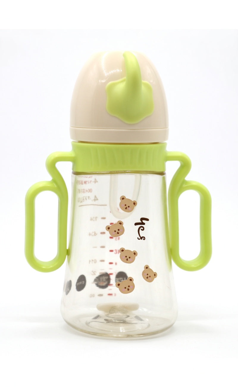 PPSU 1056 Bear Print Baby Bottle with Animal Spout Lid – 300ml (4 Colors)