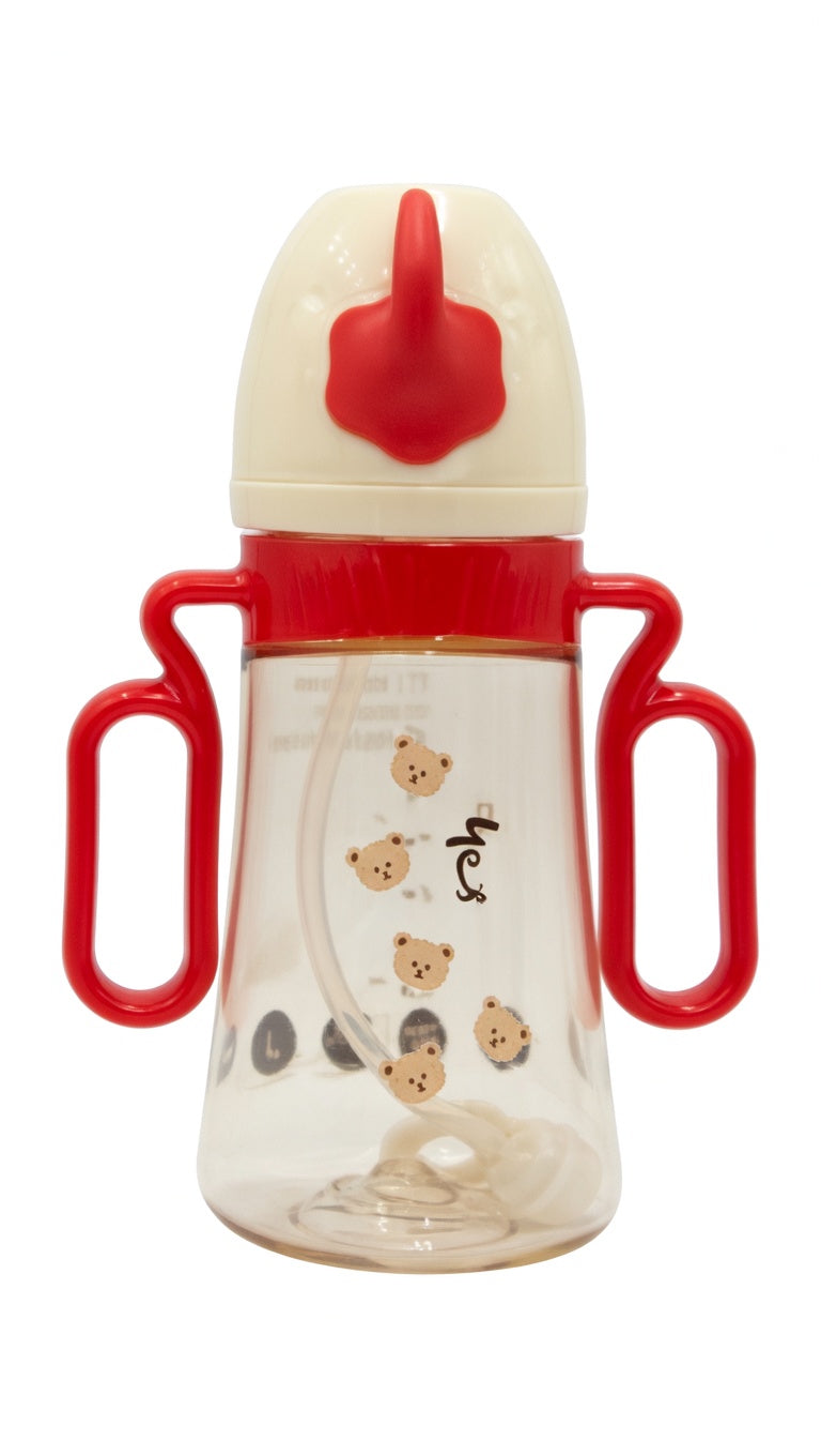PPSU 1056 Bear Print Baby Bottle with Animal Spout Lid – 300ml (4 Colors)