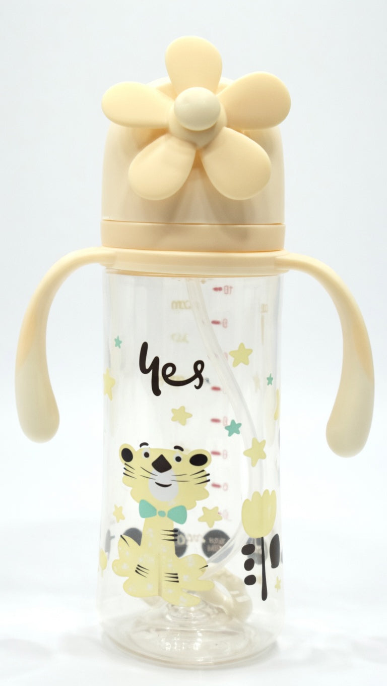 PPSU 1060 Tiger Print Baby Sippy Cup with Flower Lid – 300ml