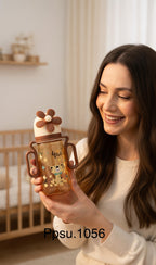 PPSU 1060 Tiger Print Baby Sippy Cup with Flower Lid – 300ml