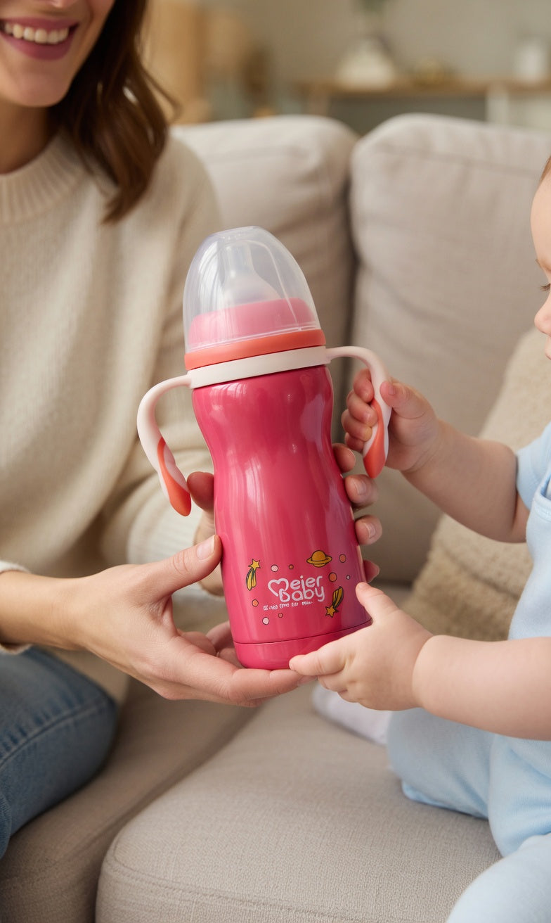 Meier Baby 2-in-1 Stainless Steel Vacuum Insulated Bottle – 240ml Growth Series 632